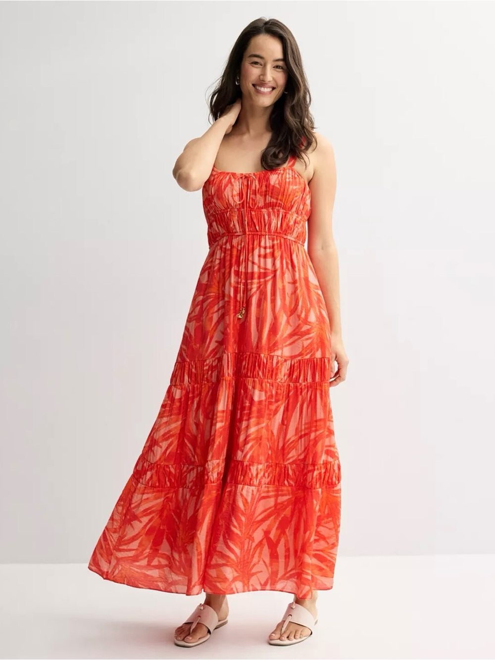 Taylor Shirred Sweetheart Neck Fit & Flare Maxi Dress Womens XL